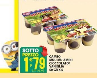 Sisa Cameo Muu Muu Mini Cioccolato/ Vaniglia 50 Gr x 6 offerta