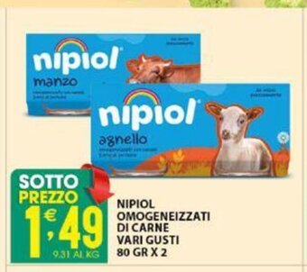 Nipiol Omogeneizzati Di Carne Vari Gusti 80 gr x 2