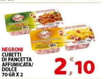 Premium Supermercati Negroni Cubetti Di Pancetta Affumicata/ Dolce 70 gr x 2 offerta