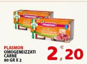 Premium Supermercati Plasmon Omogeneizzati Carne 80 Gr x 2 offerta