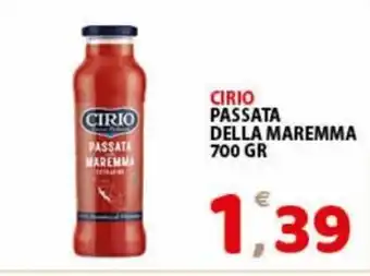 Premium Supermercati Cirio Passata Della Maremma 700 gr offerta