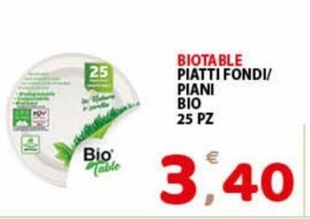 Premium Supermercati Biotable Piatti Fondi/Piani Bio 25 pz offerta