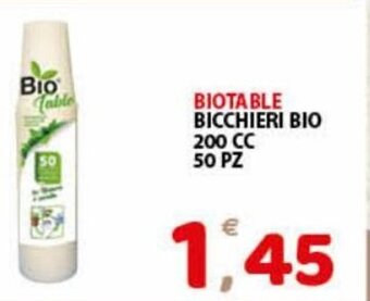 Biotable Bicchieri Bio 200 cc 50 pz