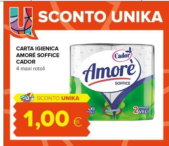 Tigre Carta Igienica Amoré Soffice Cador 4 maxi rotoli offerta