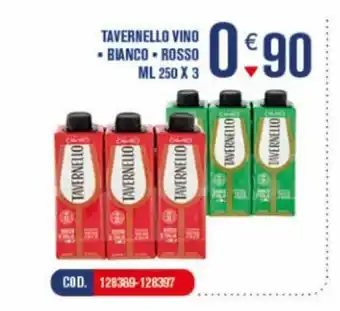 Adhoc Tavernello Vino Bianco Rosso 250 ml x 3 offerta