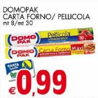 Kanguro Domopak Carta Forno/Pellicola mt 8/mt 30 offerta