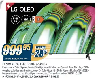 Sinergy LG Smart TV OLED 55'' OLED55A26LA offerta