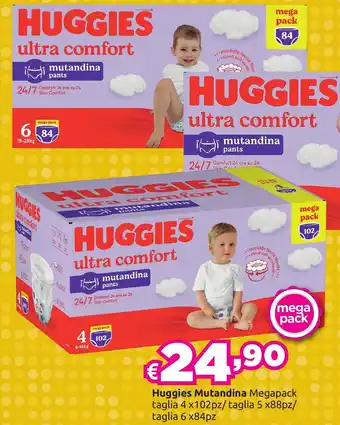 Huggies Mutandina Megapack taglia 4 x102pz/taglia 5x88pz/taglia 6 x 84pz