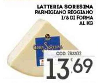 Eurocash Latteria Soresina Parmigiano Reggiano 1/8 di forma al kg offerta