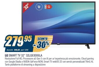 Sinergy LG Smart TV 32''32LQ63006LA offerta