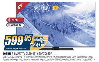 Sinergy Toshiba Smart TV QLED 65''65QA7D63DA offerta