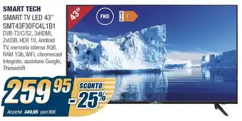 Sinergy Smart Tech TV LED 43''SMT43F30FC4L1B1 offerta