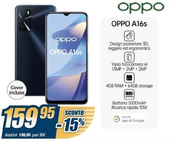 Sinergy Oppo A16s offerta