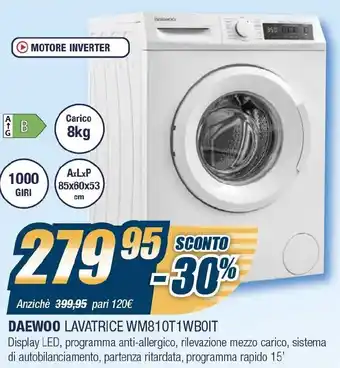 Sinergy Daewoo Lavatrice WM810T1WBOIT offerta
