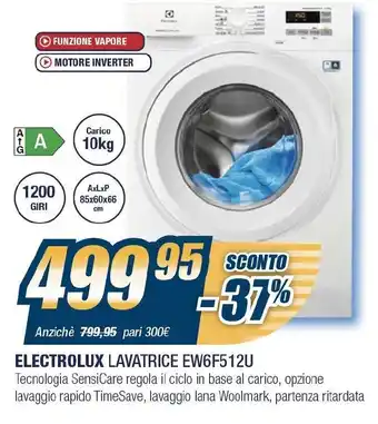 Sinergy Electrolux Lavatrice EW6F512U offerta