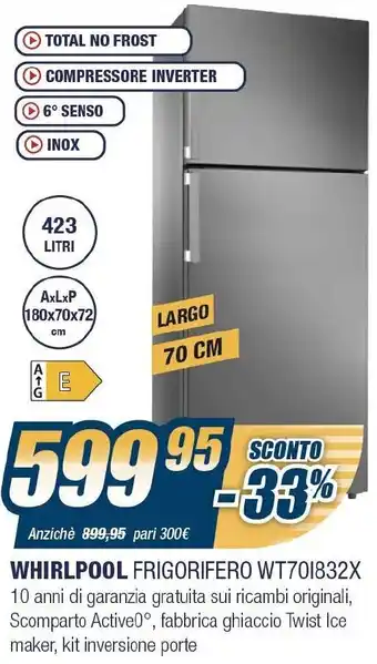 Whirlpool Frigorifero WT70l832X