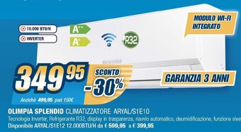 Sinergy Olimpia Splendid Climatizzatore ARYAL/S1E10 offerta