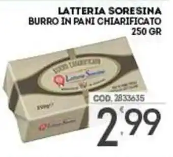 Eurocash Latteria Soresina Burro in Pani Chiarificato 250 gr offerta