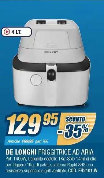 Sinergy De Longhi Friggitrice Ad Aria offerta