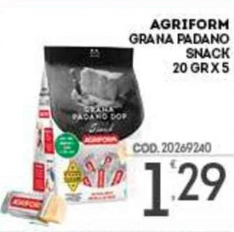 Eurocash Agriform Grana Padano Snack 20 gr x 5 offerta