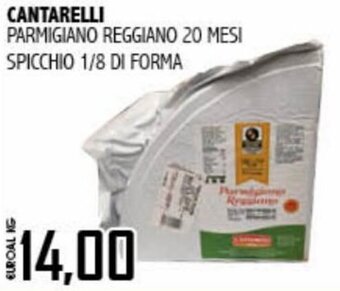 Cantarelli Parmigiano Reggiano 20 mesi Spicchio 1/8 di Forma