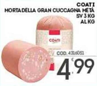 Coati Mortadella Gran Cuccagna Metà SV 3 Kg Al Kg