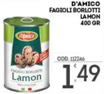 Eurocash D'Amico Fagioli Borlotti Lamon 400 gr offerta