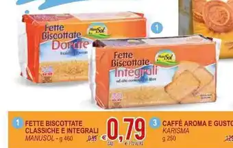 MD Discount Manusol Fette Biscottate Classiche E Integrali 460g offerta