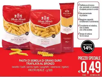 MD Discount Pasta Reale Pasta di Semola di Grano Duro Trafilata Al Bronzo 500g offerta