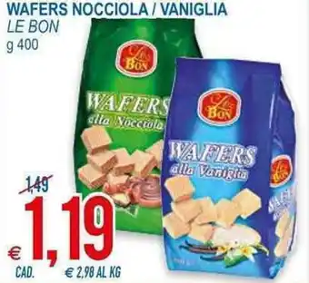 MD Discount Le Bon Wafers Nocciola/Vaniglia 400g offerta