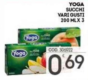 Eurocash Yoga Succhi vari gusti 200 ml x 3 offerta