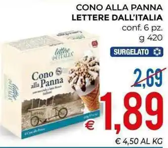 MD Discount Lettere Dall'Italia Cono Alla Panna 6pz 420g offerta