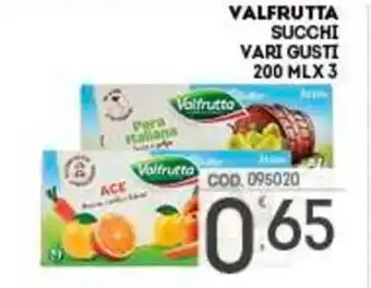 Valfrutta Succhi vari gusti 200 ml x 3