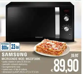 MD Discount Samsung Microonde Mod. MS23F300K offerta