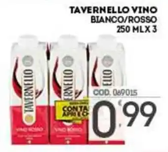 Eurocash Tavernello Vino Bianco/Rosso 250 ml x 3 offerta