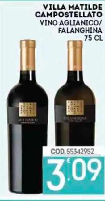 Eurocash Villa Matilde Campostellato Vino Aglianico/Falanghina 75 cl offerta