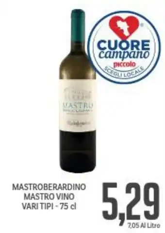 Supermercati Piccolo Mastroberardino Mastro Vino Vari Tipi-75 cl offerta