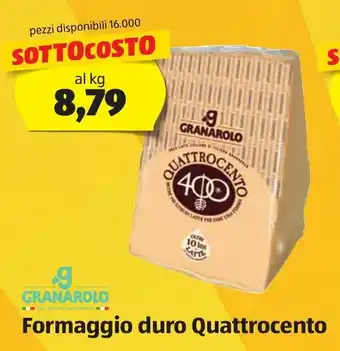 ALDI Granarolo Formaggio duro Quattrocento offerta