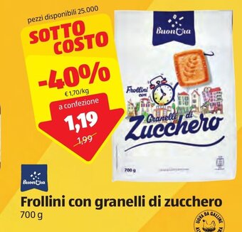 ALDI Frollini con granelli di zucchero 700 g offerta