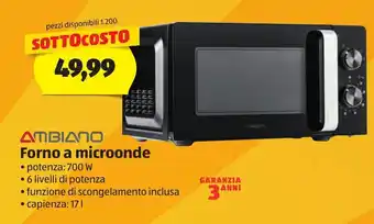 Ambiano Forno a microonde 700 W 17 L