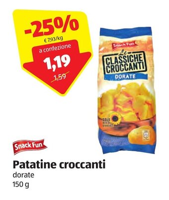 ALDI Patatine croccanti dorate 150 g offerta