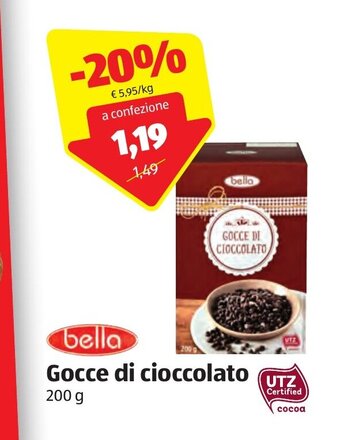 ALDI bella Gocce di cioccolato 200 g offerta