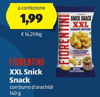 ALDI Fiorentini XXL Snick Snack con burro d'arachidi 140 g offerta