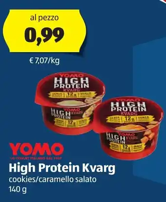 ALDI Yomo High Protein Kvarg cookies/caramello salato 140 g offerta