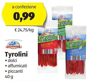 ALDI Tyrolini dolci/affumicati/piccanti 40 g offerta