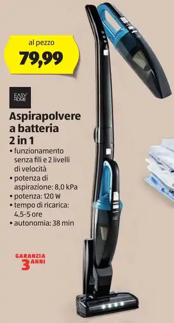 ALDI Aspirapolvere a batteria 2 in 1 offerta