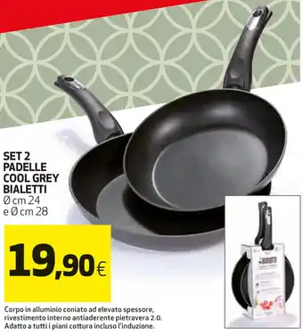 Extracoop Set 2 Padelle Cool Grey Bialetti Ø 24 cm e Ø 28 cm offerta
