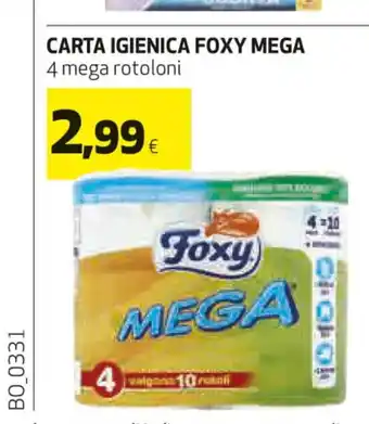 Foxy Mega Carta Igienica 4 mega rotoloni