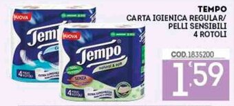 Eurocash Tempo Carta Igienica Regular/Pelli Sensibili 4 Rotoli offerta