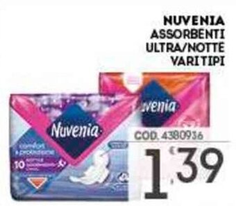 Eurocash Nuvenia Assorbenti Ultra/Notte vari tipi offerta